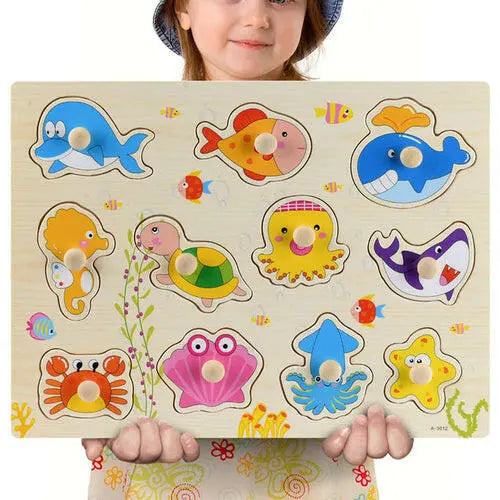 New 30cm Baby Toys Montessori Wooden Puzzle Hand - Toys Galore & More