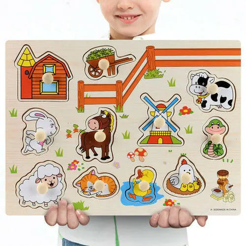 New 30cm Baby Toys Montessori Wooden Puzzle Hand - Toys Galore & More