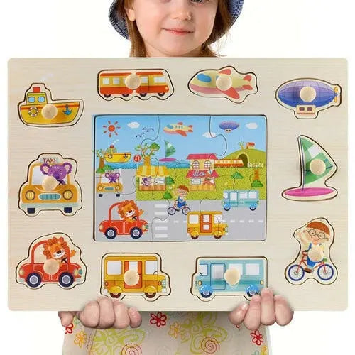 New 30cm Baby Toys Montessori Wooden Puzzle Hand - Toys Galore & More