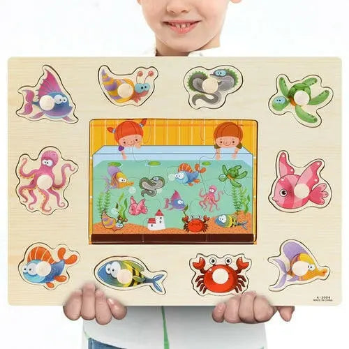 New 30cm Baby Toys Montessori Wooden Puzzle Hand - Toys Galore & More