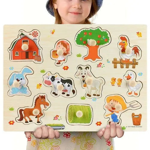 New 30cm Baby Toys Montessori Wooden Puzzle Hand - Toys Galore & More