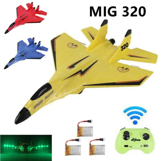 2.4G Glider RC Drone MIG 320 Fixed Wing Airplane Hand Throwing Foam Dron Electric Remote Control Outdoor RC Plane Toys for Boys - Toys Galore & More