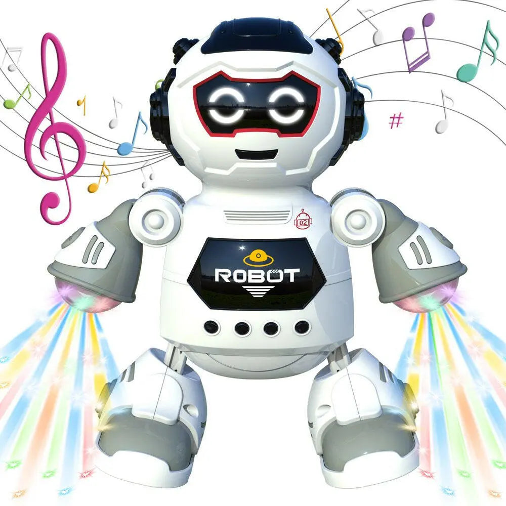 Robot Toys for Kids,Electronic Smart Walking Dancing Robot Toy with Flashing Lights and Music,White