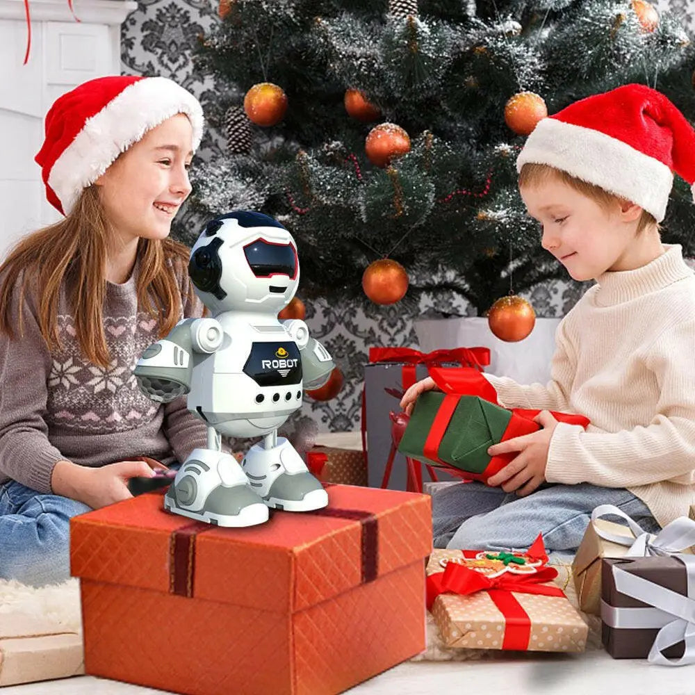 Robot Toys for Kids,Electronic Smart Walking Dancing Robot Toy with Flashing Lights and Music,White