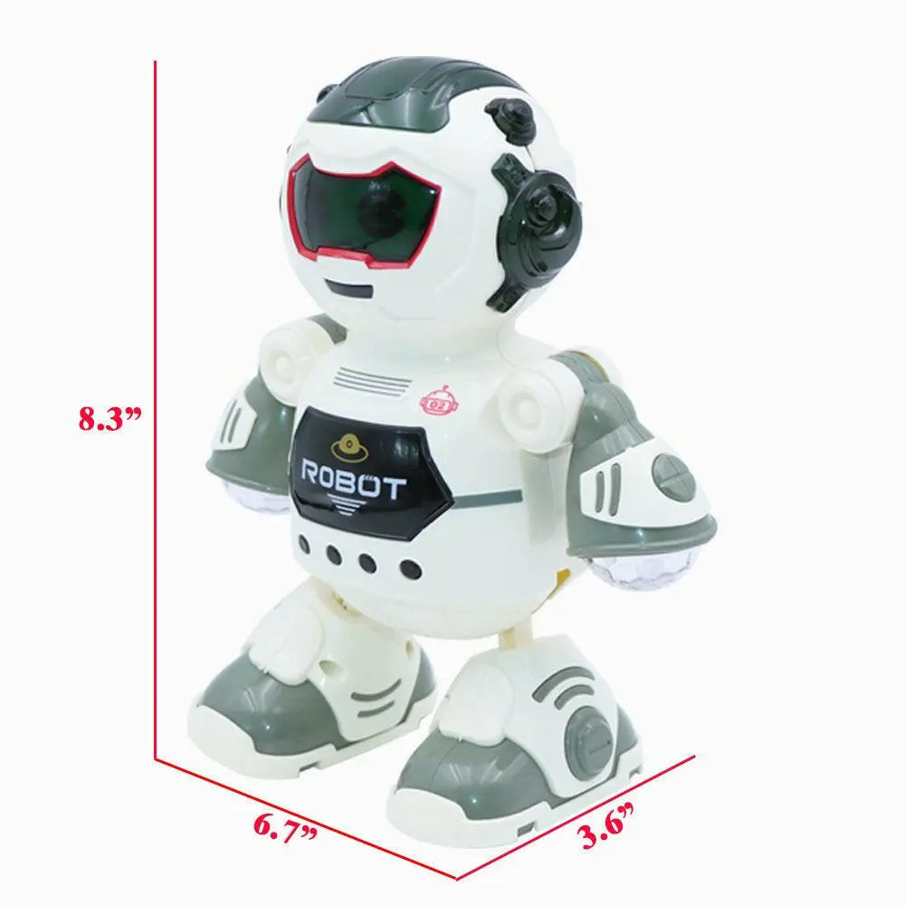 Robot Toys for Kids,Electronic Smart Walking Dancing Robot Toy with Flashing Lights and Music,White