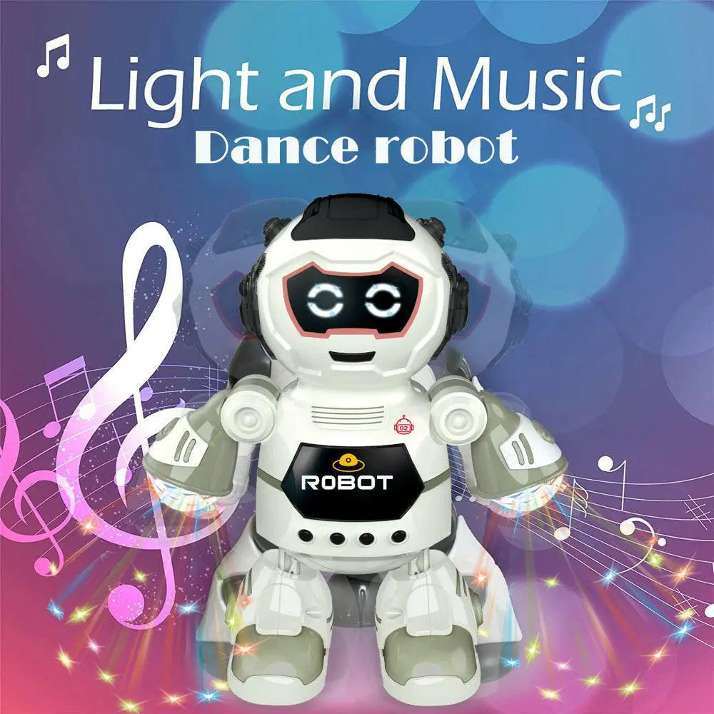 Robot Toys for Kids,Electronic Smart Walking Dancing Robot Toy with Flashing Lights and Music,White