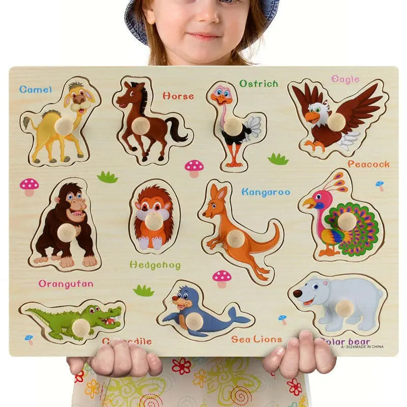 New 30cm Baby Toys Montessori Wooden Puzzle Hand - Toys Galore & More
