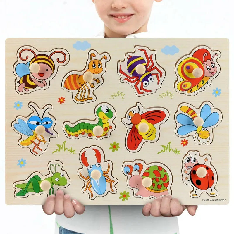 New 30cm Baby Toys Montessori Wooden Puzzle Hand - Toys Galore & More