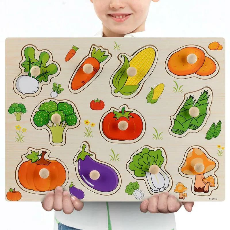 New 30cm Baby Toys Montessori Wooden Puzzle Hand - Toys Galore & More