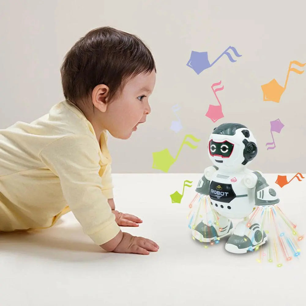 Robot Toys for Kids,Electronic Smart Walking Dancing Robot Toy with Flashing Lights and Music,White