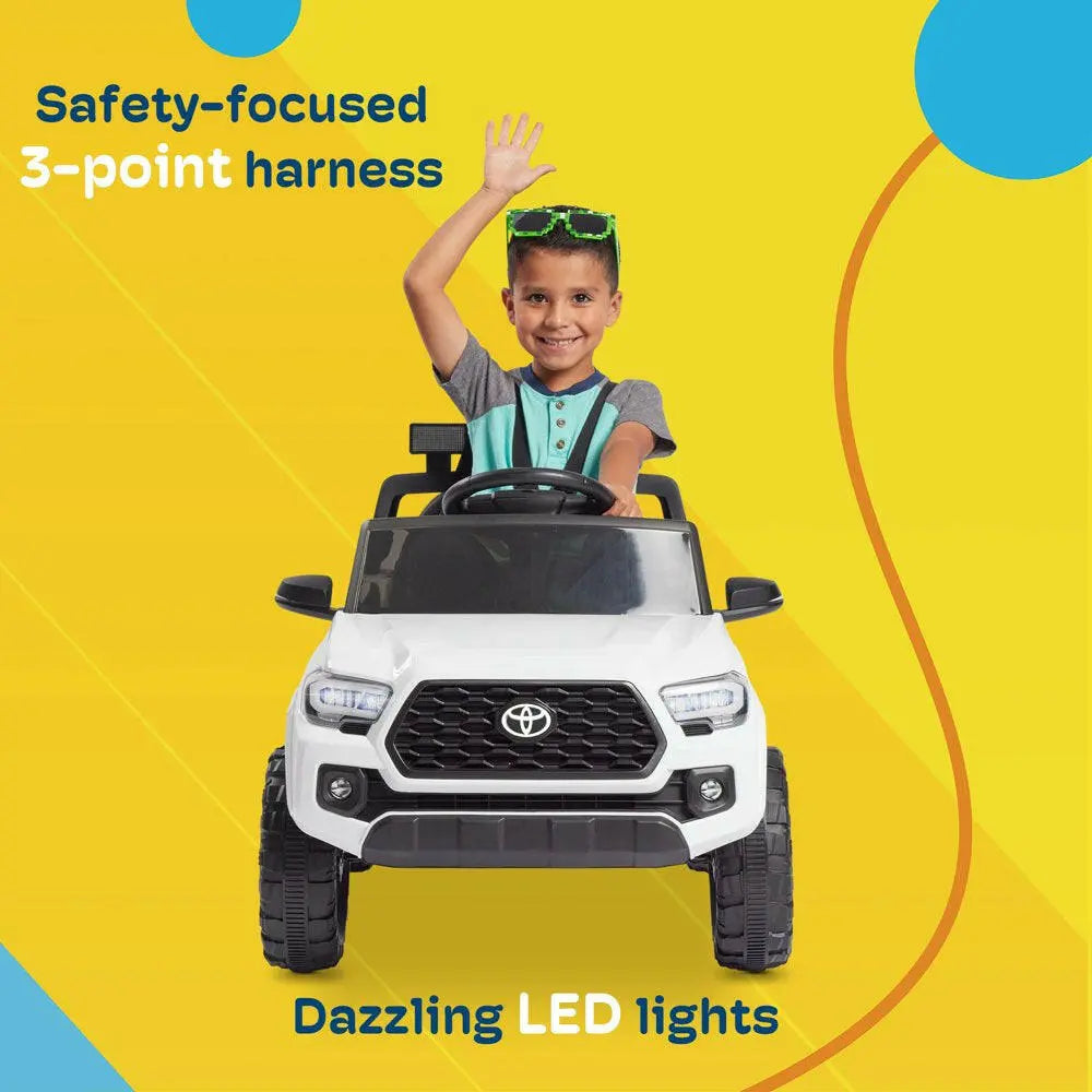 12V Ride-On Truck, Battery Powered Licensed Toyota Tacoma Electric Car for 3-6 Years Unisex Kids, Electric Vehicle Toy W/ Remote Control, Bluetooth, MP3, LED Lights, Suspension System - Pink